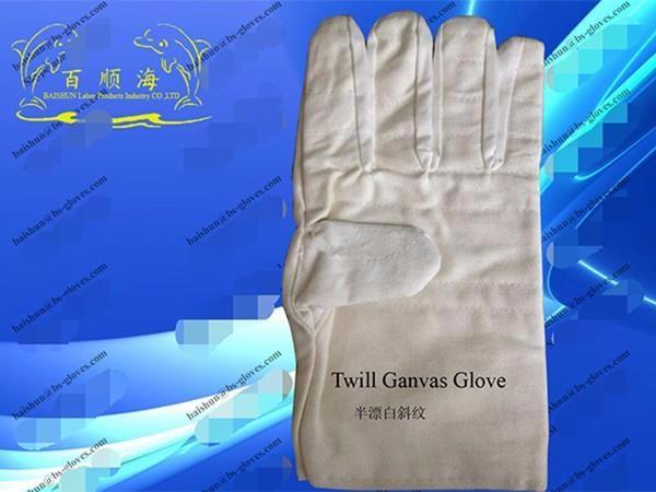 Semi-bleached twill canvas gloves